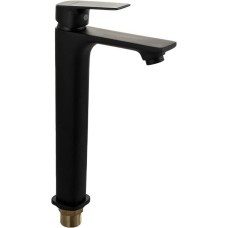 МАГНУС - Смеситель на раковину ВЫСОКИЙ, литой корпус, цвет чёрный 8403