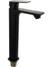 МАГНУС - Смеситель на раковину ВЫСОКИЙ, литой корпус, цвет чёрный 8403