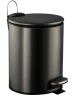САНАКС - Ведро из нержавеющей стали, с педалью, круглое, 5 литров, плоская крышка микролифт, цвет ГРАФИТ. 10505