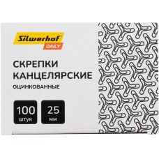 SILWERHOF Скрепки Daily металл оцинкованные 25мм (упак.:100шт) картонная коробка
