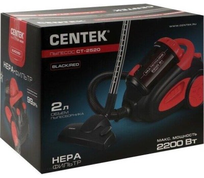 Безмешковый пылесос CENTEK CT-2520 черный/красный