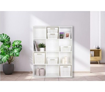 Корзина для хранения VIOLET Лофт 23л с крышкой белая 6923106