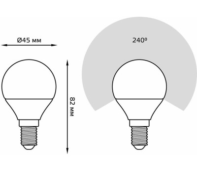 GAUSS Лампа светодиодная Elementary 10Вт цок.:E14 шар 220B 4100K св.свеч.бел.нейт. (упак.:10шт) (53120)