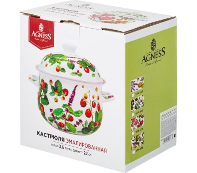 Кастрюля AGNESS 934-548 ПРОВАНС ЛИМОНЫ 3.6л