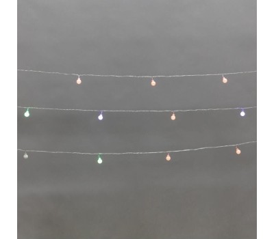 Гирлянда NEON-NIGHT (304-021) Гирлянда светодиодная Шарики 5м, 20LED, IP20, прозрачный провод, свечение мульти (RG/RB), мигание, 230В