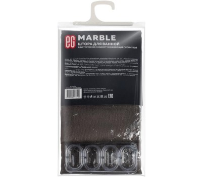 Штора для ванной ЕГ (549) Marble Штора для ванной серая