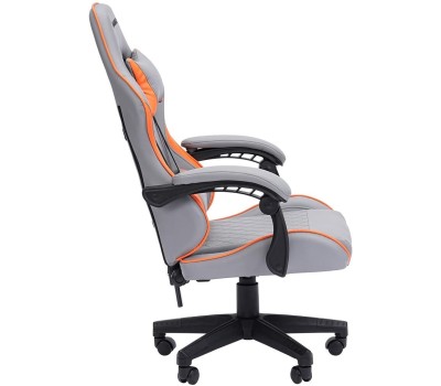 Кресло компьютерное CHAIRMAN Офисное кресло CH28 экокожа, серо-оранжевый (7162897)