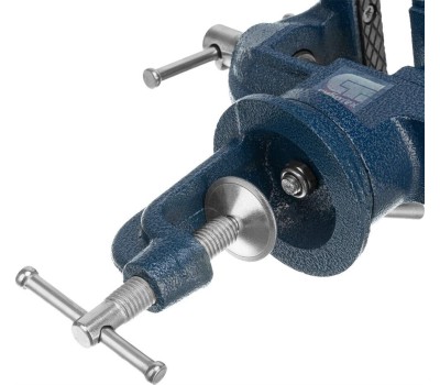 Тиски СИБРТЕХ Тиски слесарные, настольные, поворотные, ширина рабочих губок 50 мм, наковальня 18668