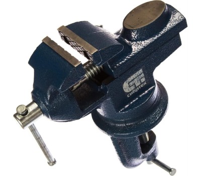 Тиски СИБРТЕХ Тиски слесарные, настольные, поворотные, ширина рабочих губок 50 мм, наковальня 18668