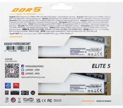 Оперативная память PATRIOT Оперативная память Viper Elite 5 Tuf Gaming PVER532G60C36KT DDR5 - 2x 16ГБ 6000МГц, DIMM, Ret