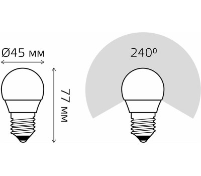 GAUSS Лампа LED E27, шар, 9.5Вт, одна шт. [105102210]