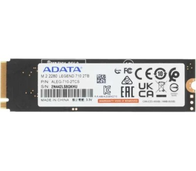 Накопитель SSD A-DATA SSD накопитель Legend 710 ALEG-710-2TCS 2ТБ, M.2 2280, PCIe 3.0 x4, NVMe, M.2