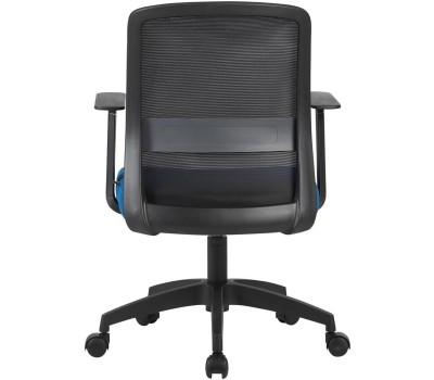 Кресло компьютерное CACTUS Кресло CS-MC333-BKBL, сетка/ткань, до 100кг, фиксированные подлокотники, темно-синий