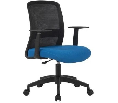 Кресло компьютерное CACTUS Кресло CS-MC333-BKBL, сетка/ткань, до 100кг, фиксированные подлокотники, темно-синий