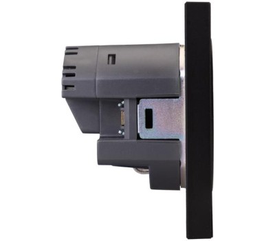 KRANZ Розетка STRONG 1-ая с/з с/у з/ш 16А с USB A+C быстрой зарядки 5В/3А антрацит