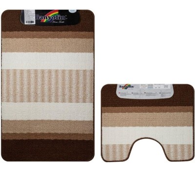 САНАКС - Коврик в ванную СТАР-ЛООП, двойной, КОРИЧНЕВЫЙ, 550 х 900, 550 х 450 мм, 100% полиэстер 00823