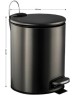 САНАКС - Ведро из нержавеющей стали, с педалью, круглое, 5 литров, плоская крышка микролифт, цвет ГРАФИТ. 10505