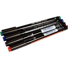 Маркер EDDING (09-3995-9) Набор маркеров permanent 0,3мм (для пленок и ПВХ) набор:черный,красный,зеленый,синий -140