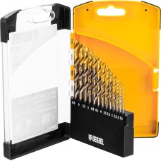 Набор сверл DENZEL Набор сверл по металлу, 1,5-6,5мм, Р6М5К8-TiN, Golden Tip, 13 шт 723006