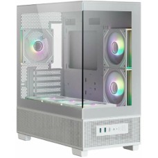 Корпус XASTRA Q500M 6ARGB-C10-UC White mATX/Aquarium/Screewless/ 6x120mm ARGB PWM FM fans/Argb+PWM HUB 10port/ Type-C/ Q500M-6FM12A-C10-UC-WH