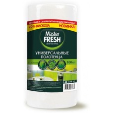 Полотенца бумажные MASTER FRESH С0006196 УНИВЕРСАЛЬНЫЕ ПОЛОТЕНЦА Master FRESH в рулоне (спанлейс СОТЫ) 100 шт. 21*25см 70% вискозы