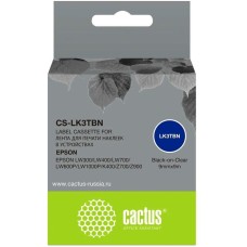 CACTUS Картридж ленточный CS-LK3TBN LK-3TBN черный на прозрачном 9x9 для Epson LW300/LW400/LW700/LW600P/LW1000P/K400/Z700/Z900