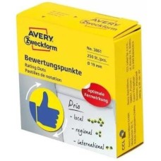 AVERY ZWECKFORM Этикетки 3861 250шт на листе диаметр 19мм/70г/м2/желтый самоклей. универсальная