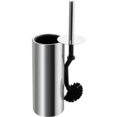 САНАКС - Ёрш для унитаза напольный, круглый, ПРЕМИУМ, с ИЗОГНУТЫМ ЁРШИКОМ, БЕЗШОВНЫЙ, из нержавеющей полированной стали 201 1007