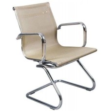 БЮРОКРАТ Кресло CH-993-Low-V золотистый сетка низк.спин. полозья металл хром