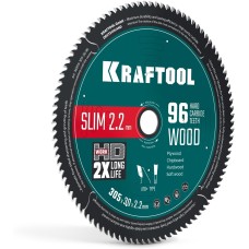 KRAFTOOL Slim wood cut 305 х 30 x 2.2 мм, 96Т, диск пильный по дереву, (36955-305-30-96)
