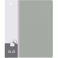 БЮРОКРАТ Папка на 4-х кольцах -0827/4RGREY A4 пластик 0.7мм кор.27мм внутр. с вставкой серый