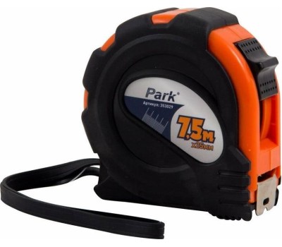 рулетка PARK TM29-7525 рулетка с фиксатором, прорезиненный корпус, 7,5x25мм (353029)