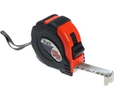 рулетка PARK TM29-7525 рулетка с фиксатором, прорезиненный корпус, 7,5x25мм (353029)