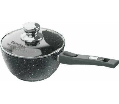 Ковш МЕЧТА 081701 Гранит 1.2л со съемной ручкой и стекл. крышкой