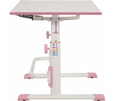 Парта POLINI Растущая парта-трансформер Polini kids Simple М1 75х55 см, белый-розовый