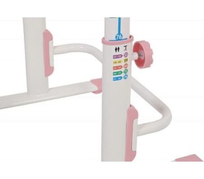 Парта POLINI Растущая парта-трансформер Polini kids Simple М1 75х55 см, белый-розовый