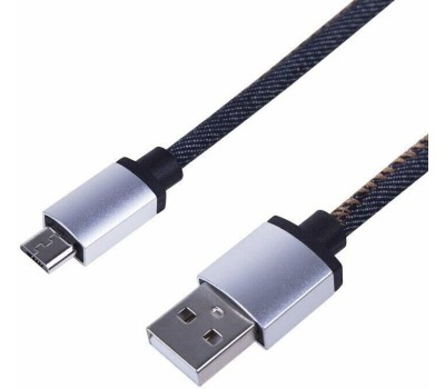 Дата-кабель REXANT (18-4242) USB кабель microUSB, шнур в джинсовой оплетке REXANT
