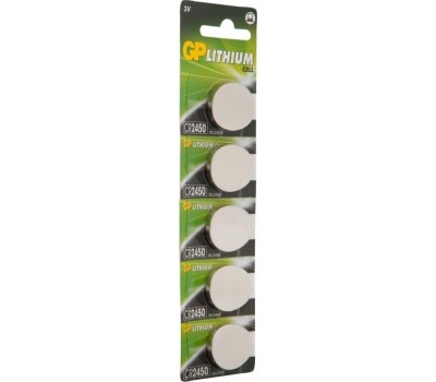 Литиевые дисковые батарейки GP (10648) CR2450-2C5 (CR2450)