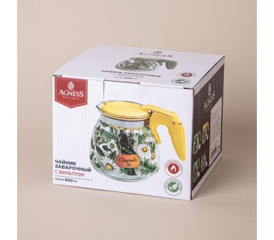 Чайник заварочный AGNESS 885-115 ШИПОВНИК 900мл