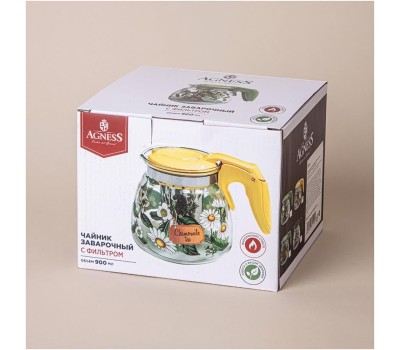 Чайник заварочный AGNESS 885-115 ШИПОВНИК 900мл