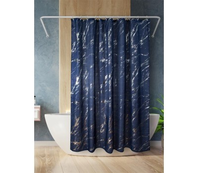 Штора для ванной ЕГ (550) Marble Штора для ванной синяя