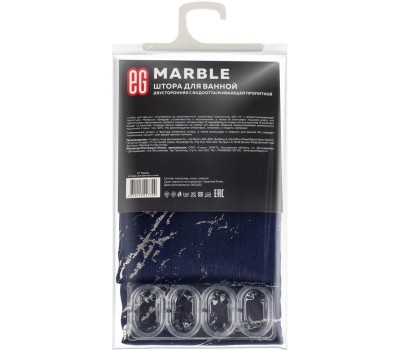 Штора для ванной ЕГ (550) Marble Штора для ванной синяя