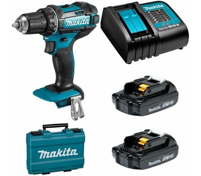 MAKITA Дрель-шуруповерт DDF482SYE, 1.5Ач, с двумя аккумуляторами