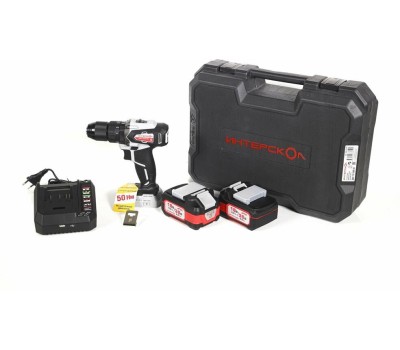 Дрель-шуруповерт ИНТЕРСКОЛ Ударная дрель-шуруповерт ДАУ-13/36В 50, 2Ач, с двумя аккумуляторами [850.2.2.70]