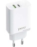 СЗУ PERO Сетевое зарядное устройство TC05, 1xUSB-A ,1xUSB-C, 18Вт, 3.1A, белый [тс05whpd]