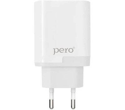 СЗУ PERO Сетевое зарядное устройство TC05, 1xUSB-A ,1xUSB-C, 18Вт, 3.1A, белый [тс05whpd]