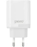 СЗУ PERO Сетевое зарядное устройство TC05, 1xUSB-A ,1xUSB-C, 18Вт, 3.1A, белый [тс05whpd]