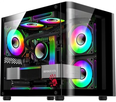 Корпус для ПК BLOODY Корпус mATX BD-CC104, Mini-Tower, без БП, черный [bd-cc104-bk]