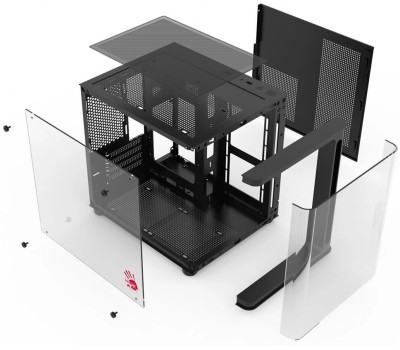 Корпус для ПК BLOODY Корпус mATX BD-CC104, Mini-Tower, без БП, черный [bd-cc104-bk]