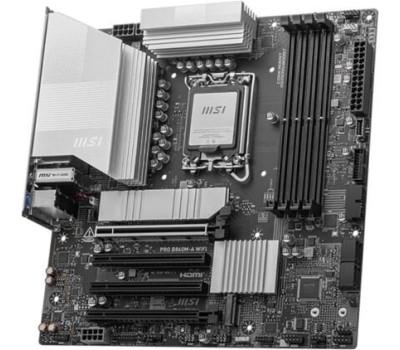 Материнская плата MSI Материнская плата PRO B860M-A WIFI B860, LGA1851, 4*DDR5, 4*PCIEx16, 3*M.2, 2*TypeC, 3*USB3.2Gen2, 6*USB3.2Gen1, 2*USB2.0, 4*SATA3.0, 5G, Type-C(DP), DP, HDMI, M-ATX, RTL